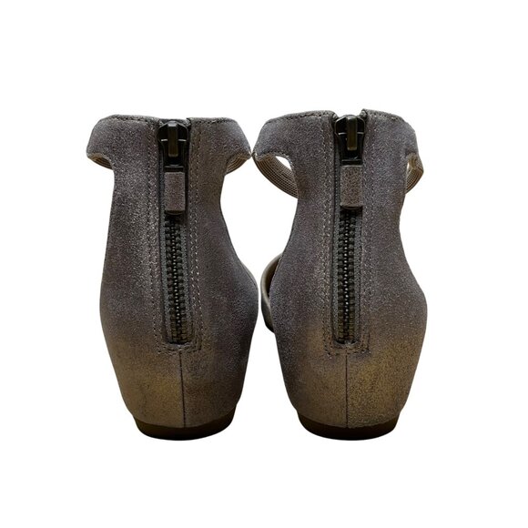 Eileen Fisher Womens Metallic Gray Ankle Strap DOrsay Flats Shoes Size 7.5 - Picture 5 of 8